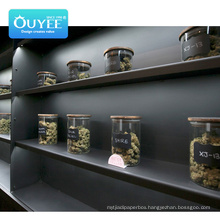High-end smoke shop store fixture tobacco shelf vape display corner showcase cbd